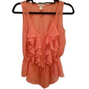 Bozzolo Orange Ruffled Blouse